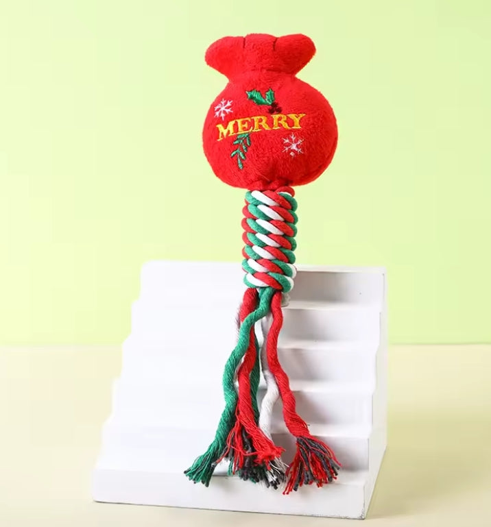 Jouet de Noël pour Chien - Peluche Père Noël et Renne Festif