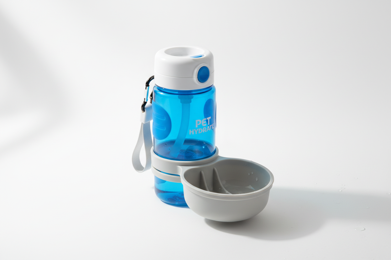 Bouteille d'Eau Portable pour Chien - Gamelle Intégrée 2-en-1