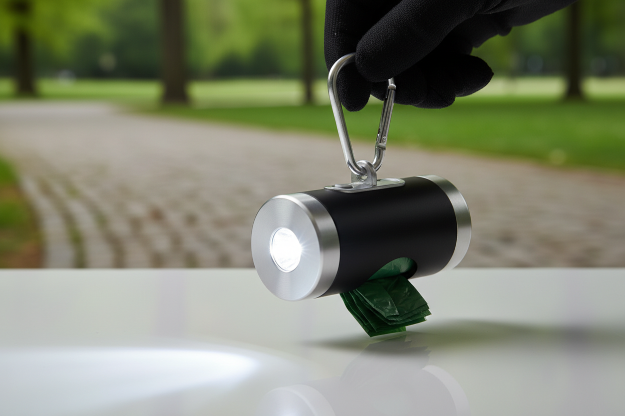 Distributeur de Sacs à Crottes avec LED - Lampe Torche Intégrée